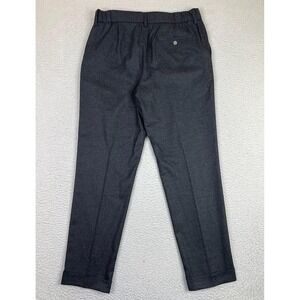 LESTRANGE Dress Pants Mens Medium Gray Virgin Wool Pleated Cuffed Tapered